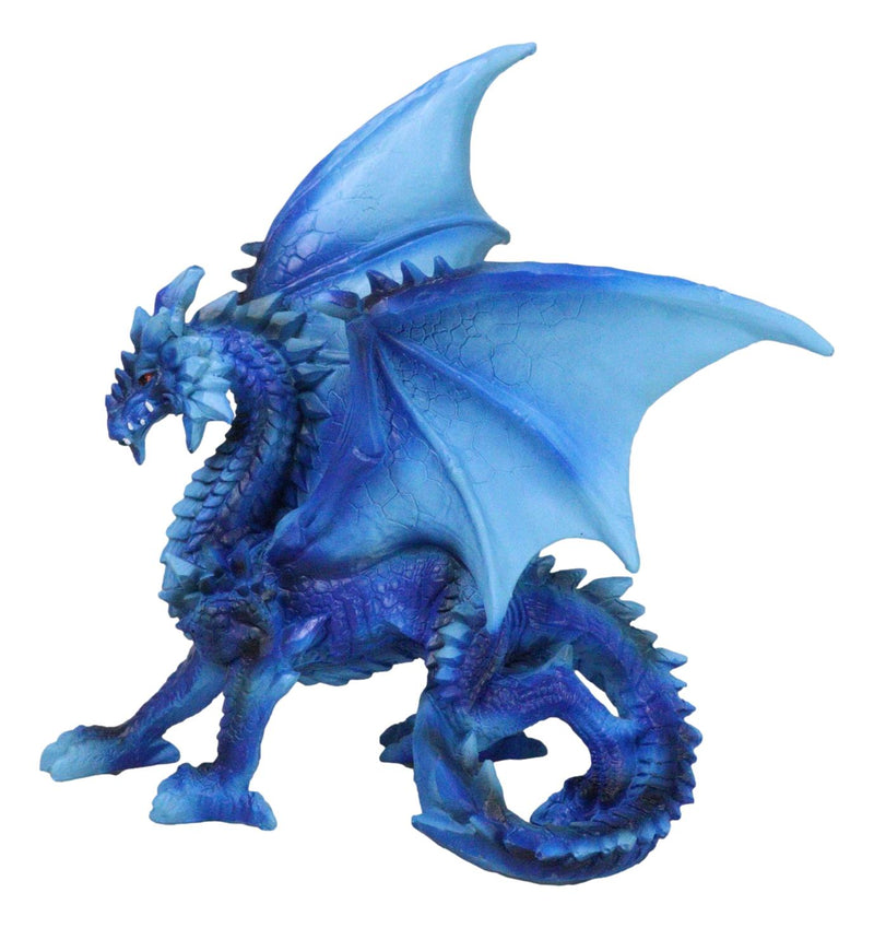 Ancient Guardian Blue Water Elemental Ice Frozen Azure Dragon Prowling Figurine