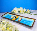Blue Sky Aozora Kannyu Collection Ceramic 16" Long Ridged Center Serving Platter