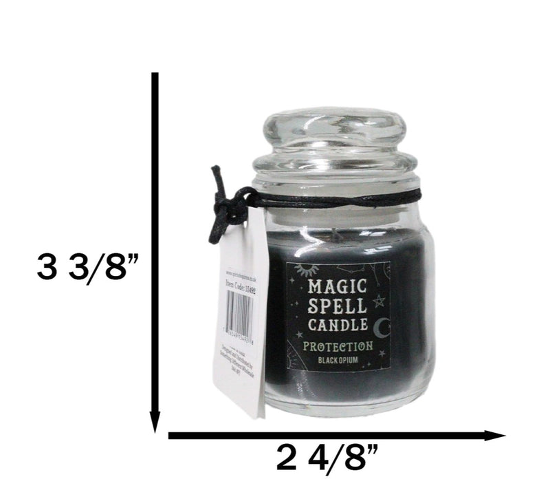 Set of 3 Wicca Halloween Ritual Black Opium Protection Spell Candle in Glass Jar