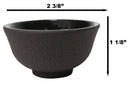 Brown Textured Surface Japanese Tetsubin Style Cast Iron Mini Tea Cups Set of 4