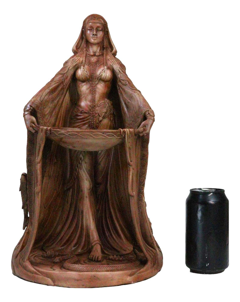 Celtic Irish Triple Goddess Mother Of All Gods Danu 15"H Statue In Faux Red Clay