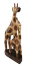 Balikraft Balinese Wood Handicraft Solo Mother Giraffe With Calf Family Figurine