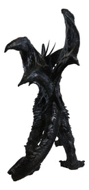 Large 24"L Nightfury Black Shadow Dragon Standing With Perched Up Wings Statue