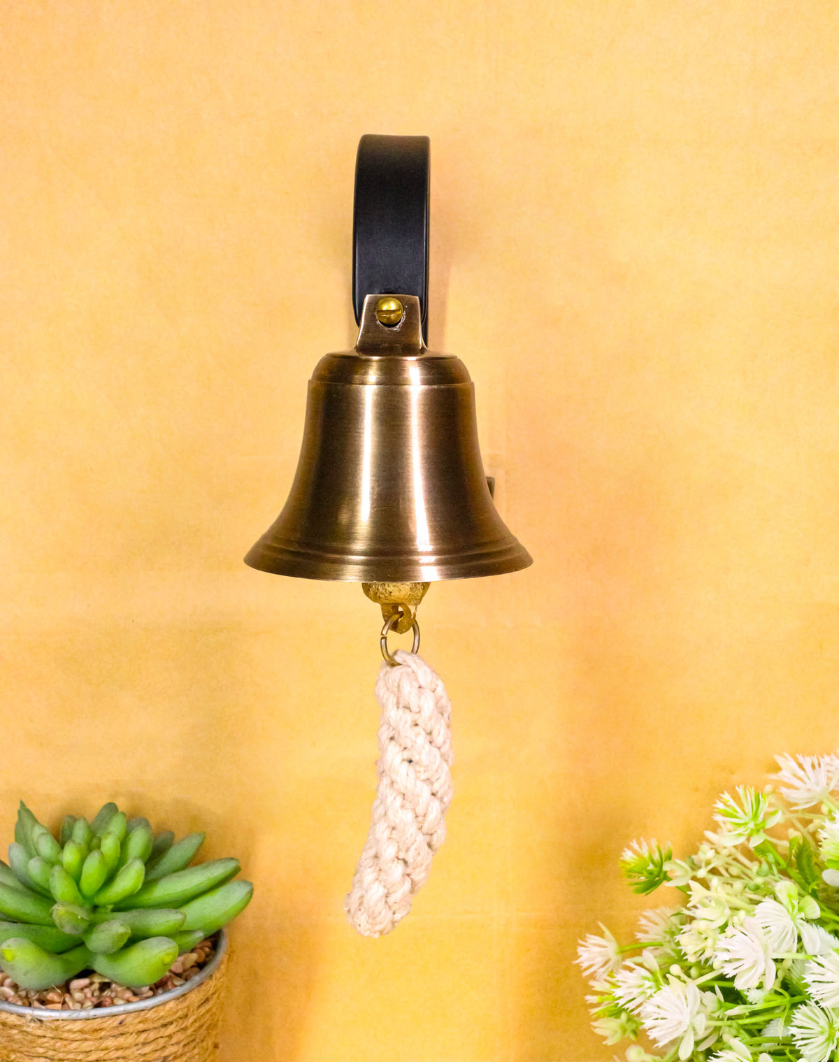 Victorian Antiqued Solid Brass Compact Shopkeeper Door Bell Dinner Bells