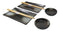 Hakumu Grey Porcelain Sushi Plates Sauce Dishes Chopsticks Dinnerware Set For 2