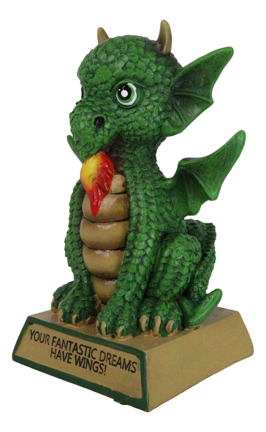 Green Koan Cartoon Chibi Dragon Figurine Your Fantastic Dreams Have Wings!