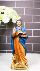 Christian Apostle of Jesus Saint Mark The Evangelist With Lion Figurine 8"H