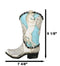 Western Blue and White Prancing Horse Cowboy Cowgirl Boot Vase Planter Figurine