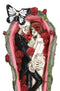 Wedding Bride and Groom Skeletons In Rose Coffin Till Death Do Us Part Figurine