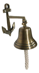 Antiqued Brass Finish Over Aluminum Sailor's Anchor Door Wall Dinner Yard Bell