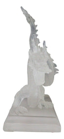 Legendary Chinese Orient Azure Dragon King Frosted Translucent Acrylic Figurine