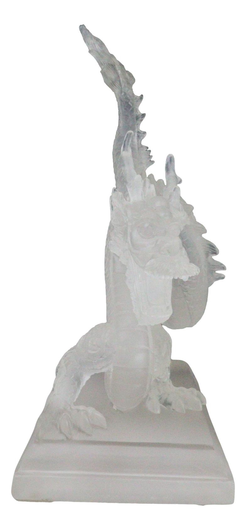 Legendary Chinese Orient Azure Dragon King Frosted Translucent Acrylic Figurine