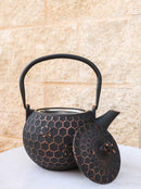 Bronze Bees With Honeycomb Design Large Cast Iron Tetsubin Teapot 60oz Tea Pot