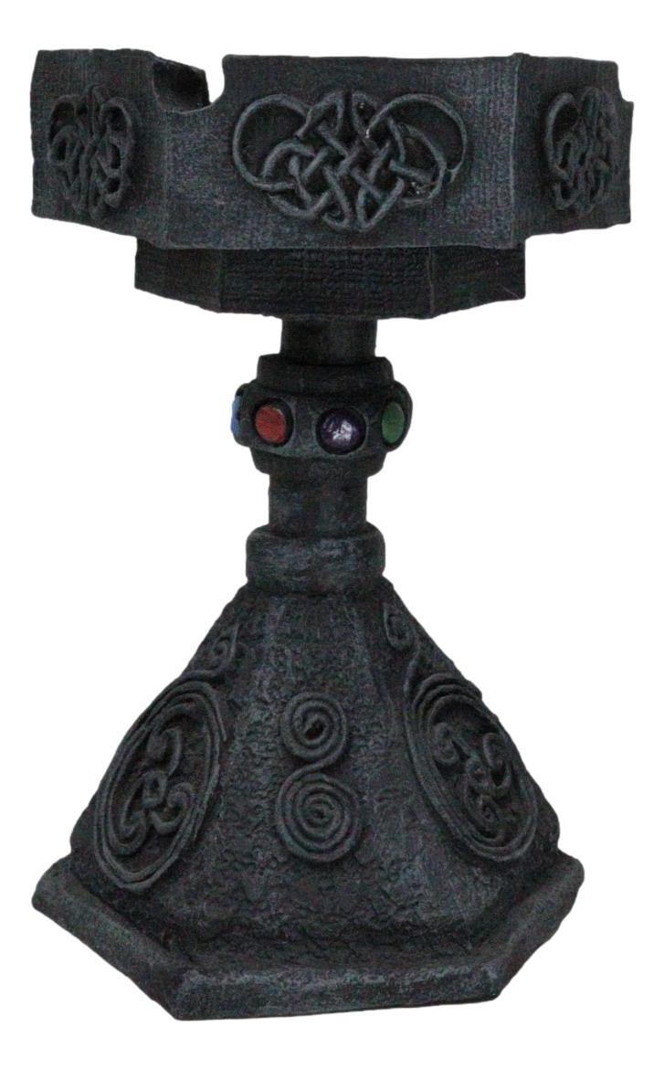 Wicca Celtic Knotwork Dark Art Hexagon Ashtray Or Votive Candle Holder Stand