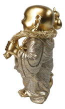 Golden Maitreya Laughing Buddha Bodhisattva Figurine Prosperity Wealth Happiness