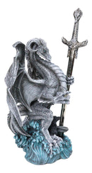 Ruth Thompson Pale White Spirit Omega Blade Dragon Statue With Sword Decor