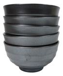Pack Of 5 Black Clay Tetsu Kesho Ceramic Soup Salad Rice Donburi Poke Bowls 24oz