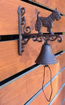 Cast Iron Rustic Vintage Western Scottish Terrier Dog Door Wall Dinner Yard Bell