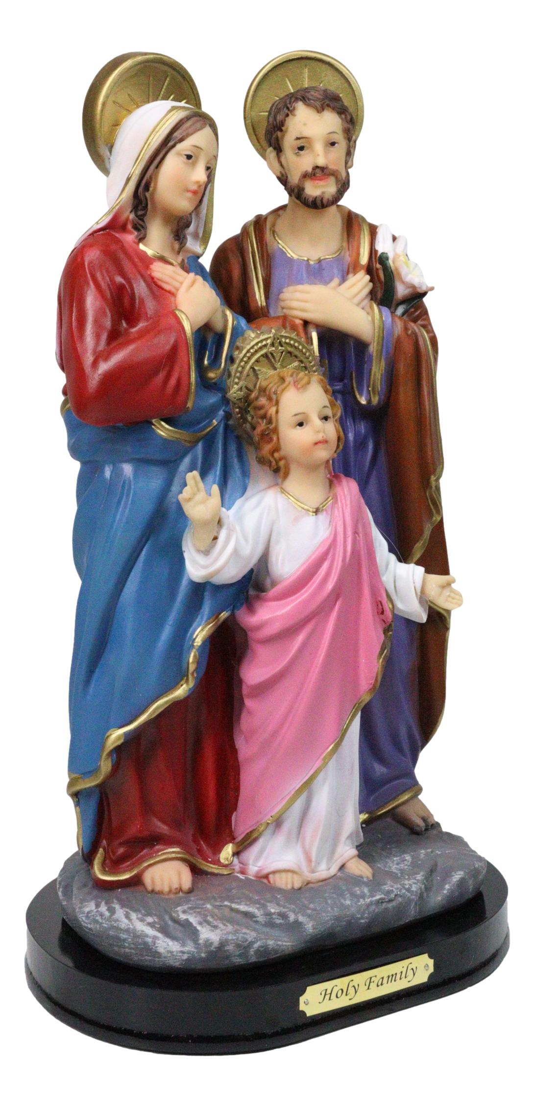 The Holy Family Mother Mary Joseph And Jesus Catholic Figurine With Base 12"H