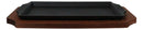 Personal Size Cast Iron Rectangular Fajita Steak Pan Skillet With Wood Trivet