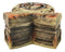 Faux Wood Jesus Fish Ichthys With Fleur De Lis Cross Decorative Trinket Box