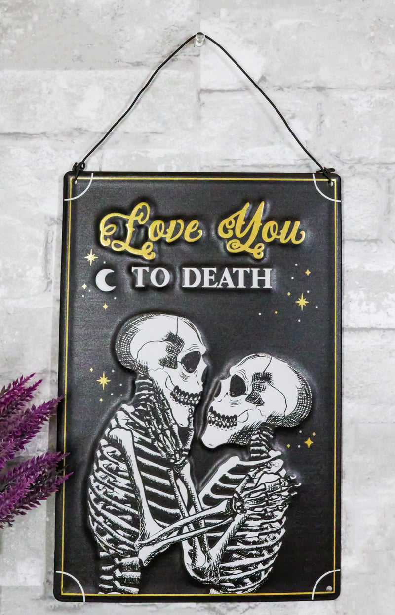 Set Of 2 Love Never Dies Gothic Wedding Love You To Death Metal Wall Signs Decor