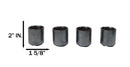 Set of 4 Iron Black Clay Tetsu Kesho Porcelain 1.25oz Ochoko Yuzu Cups