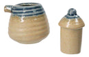 Set Of 6 Ao Nagashi Brown Tenmoku Porcelain Soy Sauce Shoyu Flask Dispensers