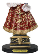 Roman Catholic Orthodox Infant of Prague Sculpture 12.5"H With Brass Name Plate