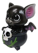 Black Onyx Drake Potion Pals Small Baby Dragon Imp Sitting in Cauldron Figurine
