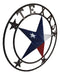 Western Patriotic Lone Star State Texas With 4 Stars Metal Wall Circle Sign 24"D