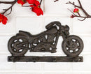 Rustic Cast Iron Retro Motorcycle Bike 4-Peg Wall Hooks Coat Towel Keys Hanger