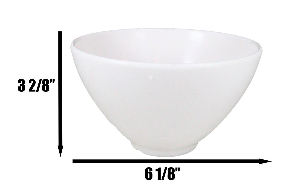 Restaurant Supply Contemporary Round White Jade Melamine Soup Salad Bowls Set 6