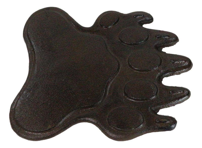 Pack of 2 Cast Iron Grizzly Bear Left and Right Paws Garden Stepping Stones