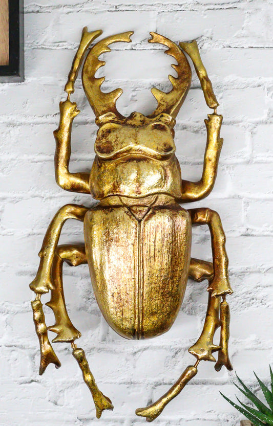 Ebros Large Gold Leaf Resin Giant Stag Wall Sculpture Or Table Decor Figurine - Ebros Gift