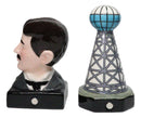 Nikola Tesla And Wardenclyffe Plant Tower Ceramic Salt And Pepper Shakers Set