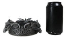 Celtic Knotwork Gothic Ram Horned Trio Arcane Dragons Cigarette Ashtray Figurine