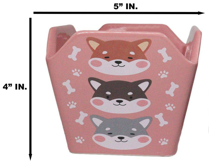 Pink Japanese Shiba Inu Dogs Takeout To Go Box Serving Bowl With Chopsticks Set