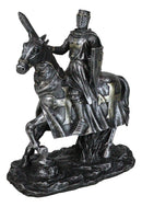 Suit of Armor Crusader Knight With Sword And Shield On Cavalry Horse Figurine