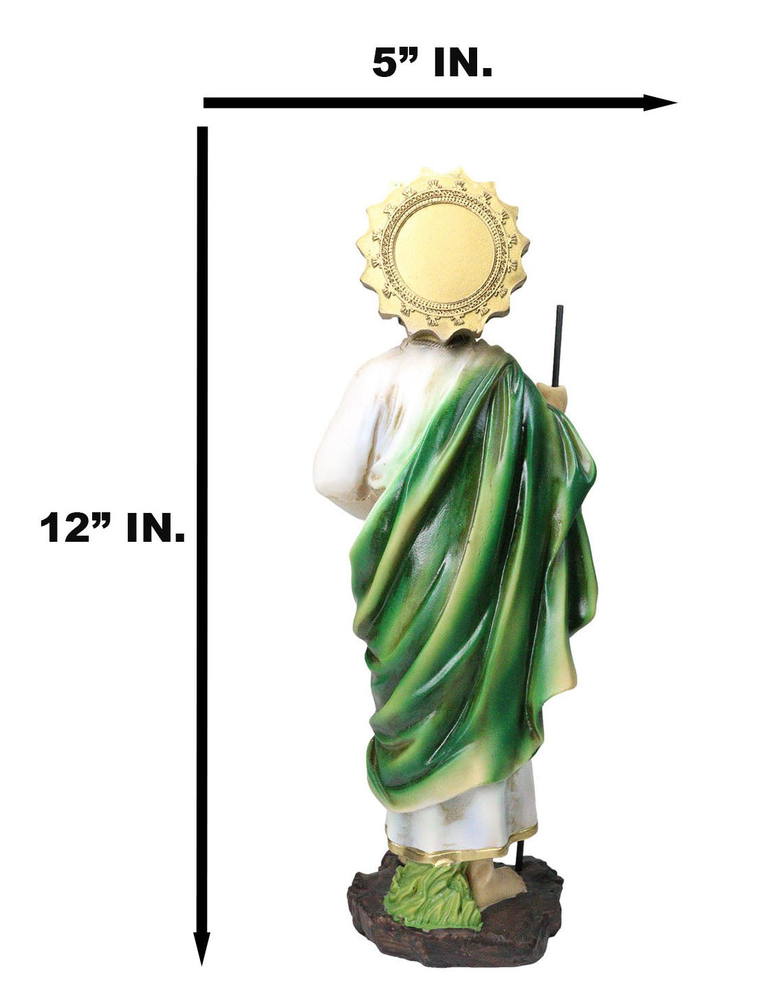 Saint Jude Thaddeus The Apostle with Holy Spirit Fire and Sun Medal Statue 12"H - Ebros Gift