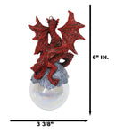Ruth Thompson Green Tempest Dragon On Pearl Glass Ball Ornament Figurine 5"H