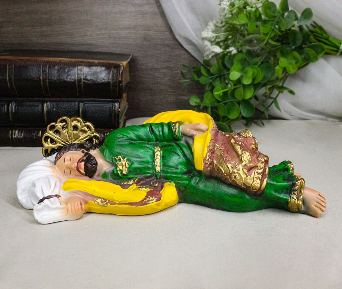 God's Revelations Sleeping Saint Joseph Catholic Devotion Decor Figurine 8"L - Ebros Gift