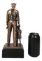Heroic Men In Blue Police Officer Holding Girl Daughter Hand Bronzed Statue