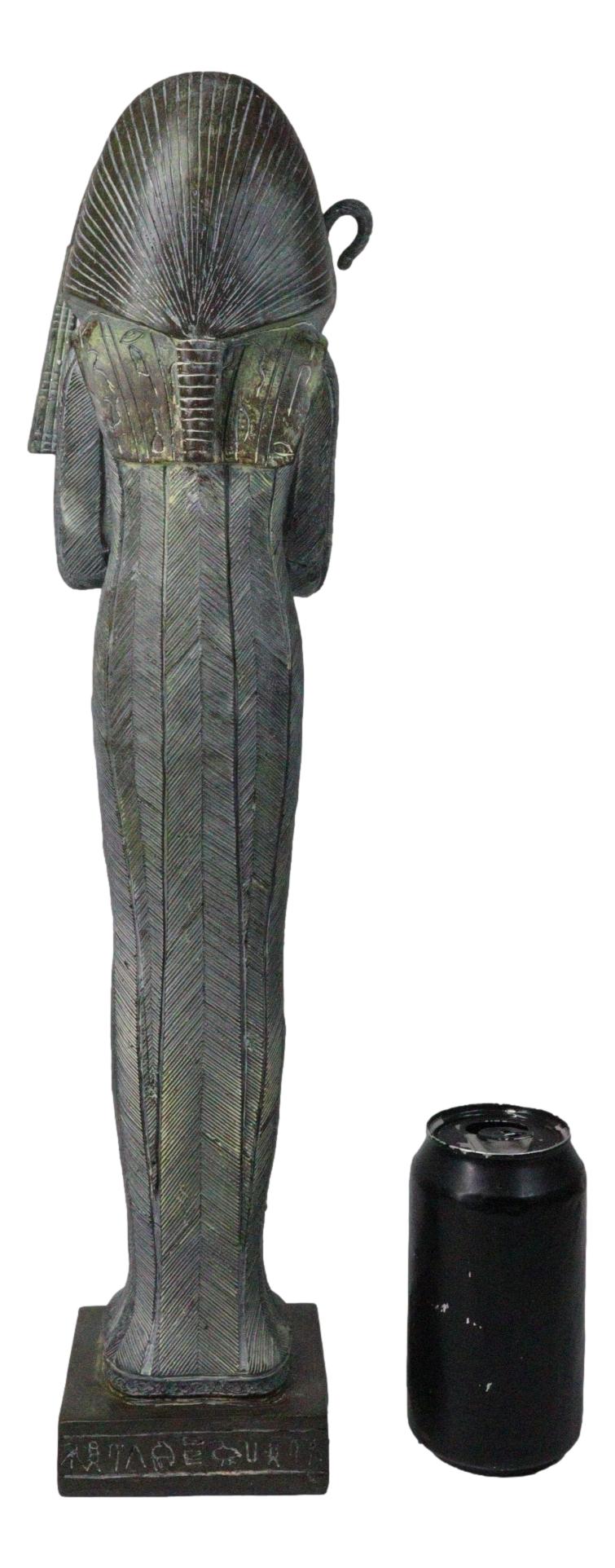Ancient Egyptian Pharaoh Sarcophagus Mummy With Crook and Flail Figurine 16"H