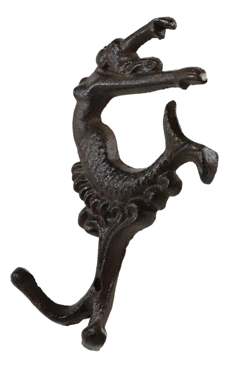 Set Of 2 Cast Iron Mermaid Ariel Above The Waves Rustic Double Wall Coat Hooks