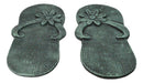 Cast Iron Flip Flop Stepping Stones Set of 2 Beach Getaway Left & Right Sandals