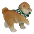 Lifelike Adorable Playful Japanese Shiba Inu Puppy Dog with Scarf Mini Figurine