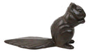 Rustic Cast Iron Standing Chipmunk Squirrel with Long Tail Door Stopper Wedge