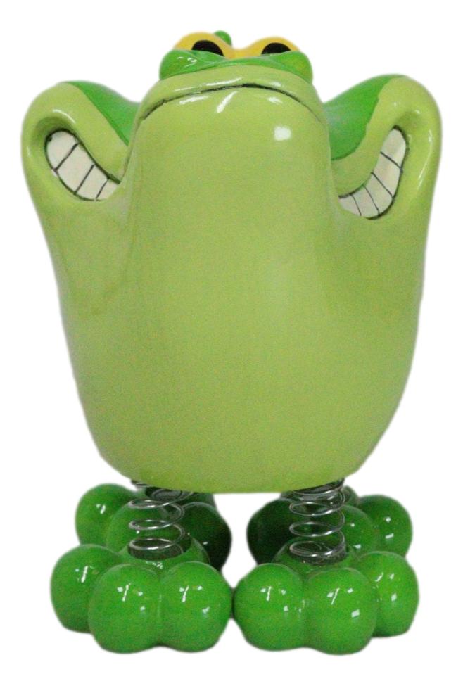 Whimsical Swamp Bayou Alligator Money Piggy Bank W/ Bobble Spring Legs Figurine