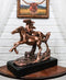 Large 11"L Rustic Western 2 Running Wild Equine Horses Bronzed Resin Statue